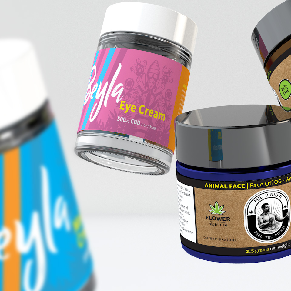Jars and CR packaging for cannabis and marijuana